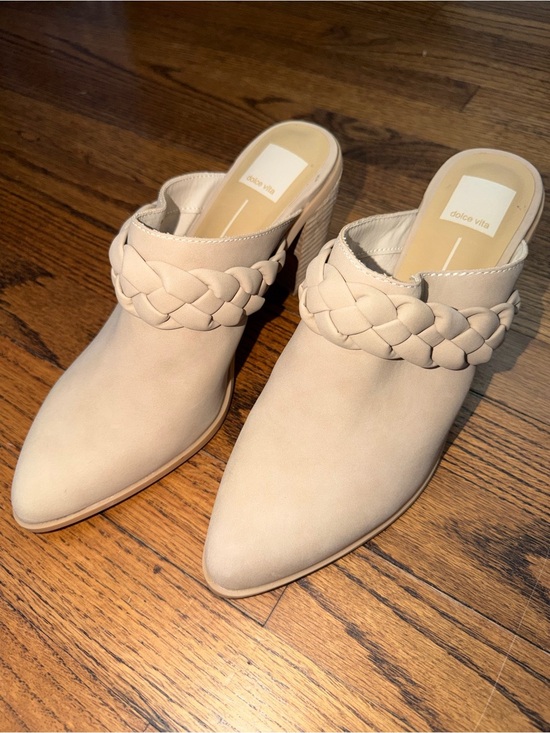 Dolce Vita Shoes - NEW Dolce Vita Cream Braided Pointed-Toe Mule Heels Clog Tan